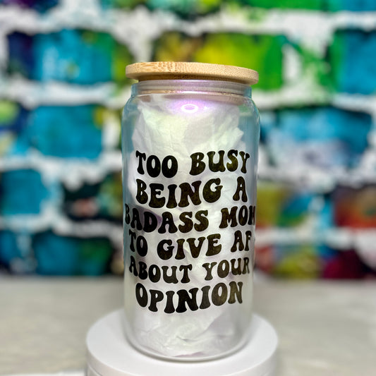 Sassy MAMA Iridescent Glass Can