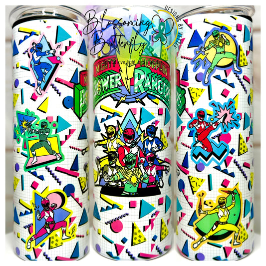 Power Rangers Retro Themed Tumbler
