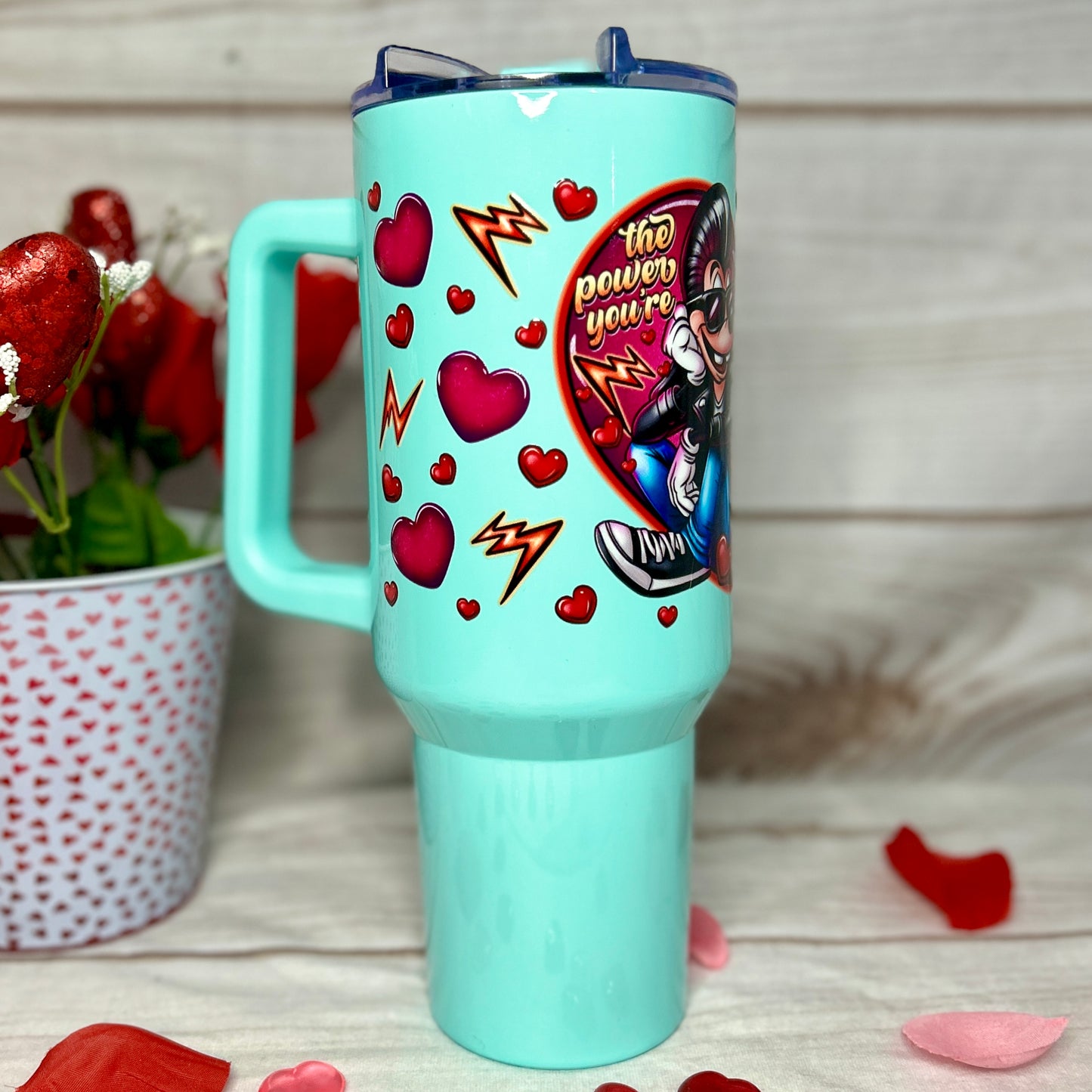 Its Electrifying 40oz Tumbler with handle