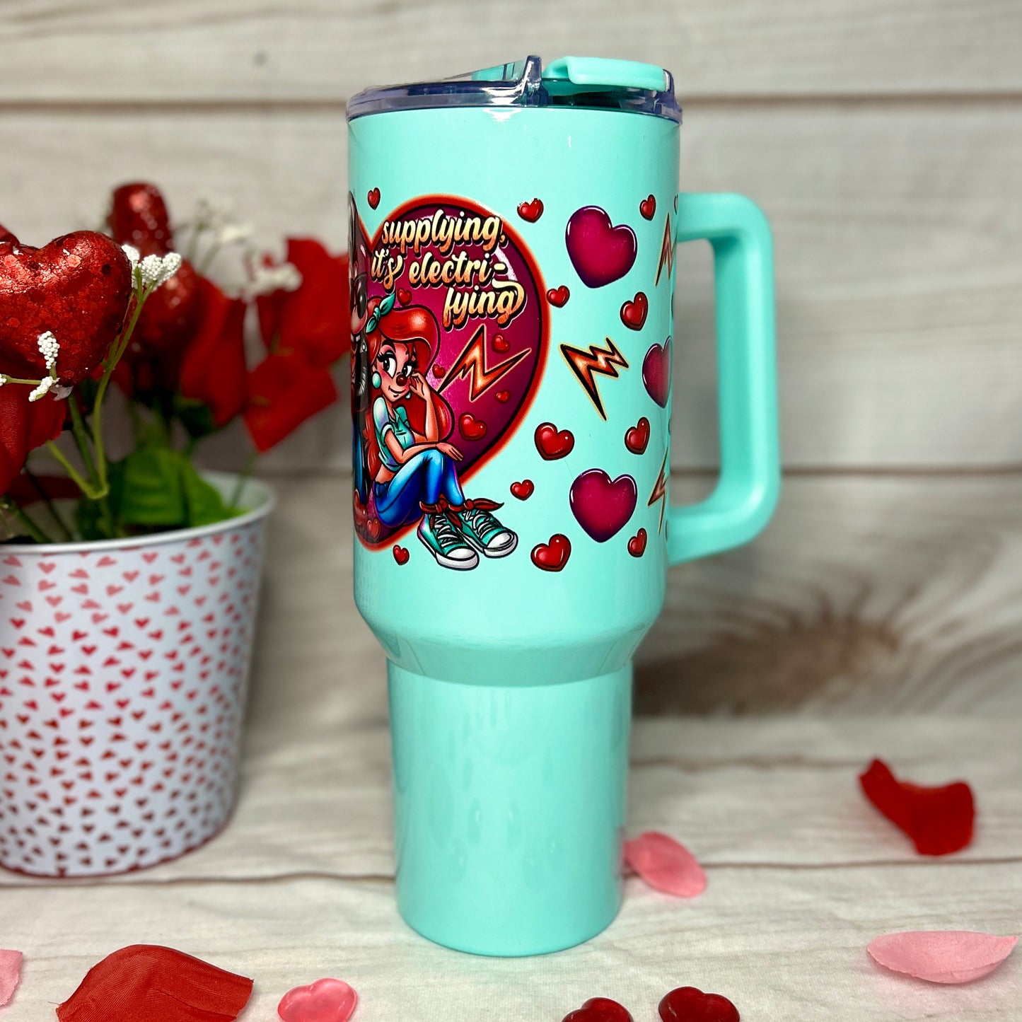 Its Electrifying 40oz Tumbler with handle