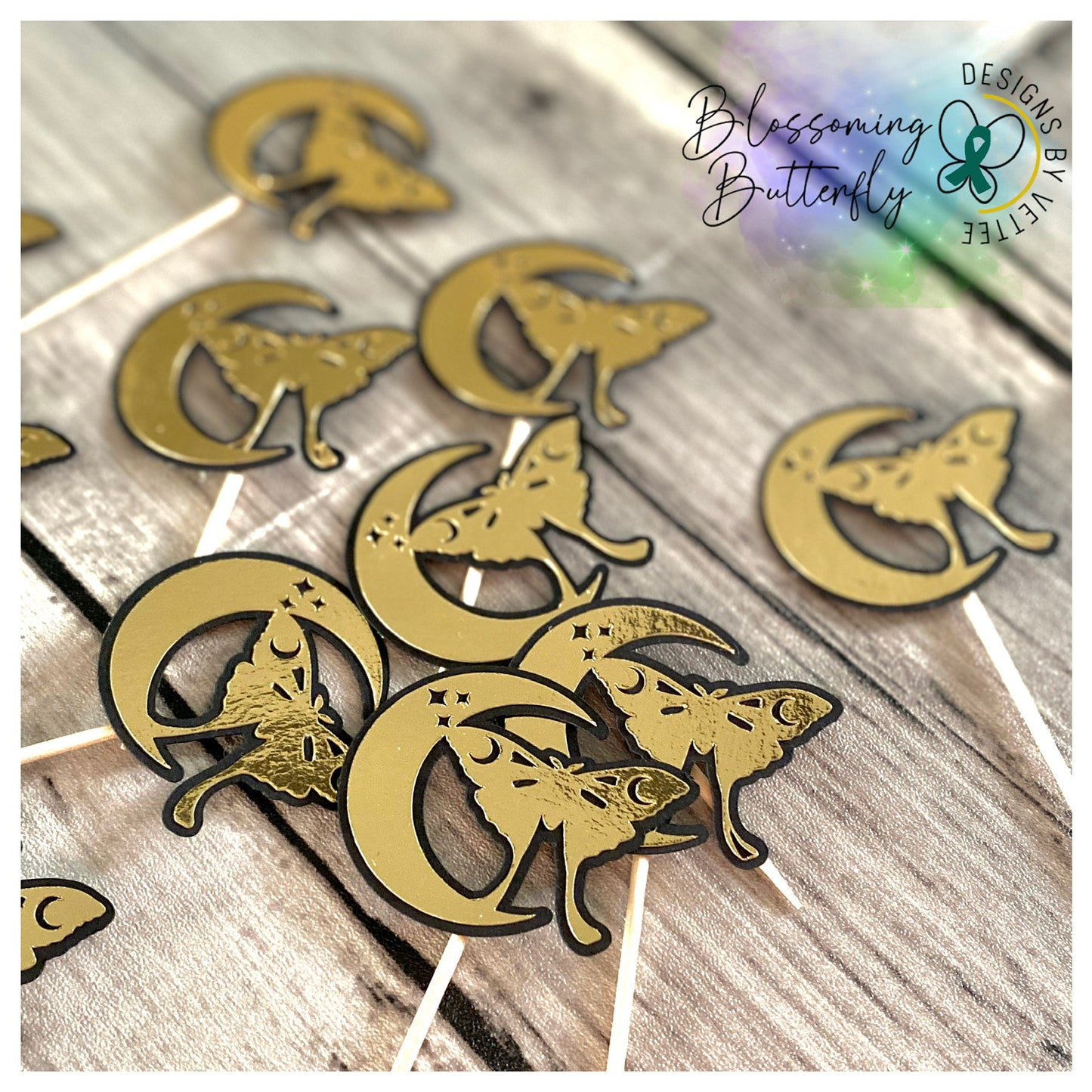 Moth Cake Topper and Banner